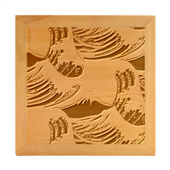 Japanese Wave Pattern Wood Photo Frame Cube