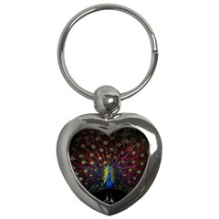 Peacock Feathers Key Chain (heart)