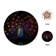 Peacock Feathers Playing Cards Single Design (round)