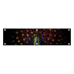 Peacock Feathers Banner And Sign 4  X 1  by Wav3s