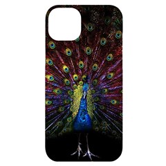 Peacock Feathers Iphone 14 Plus Black Uv Print Case by Wav3s