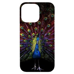 Peacock Feathers Iphone 14 Pro Max Black Uv Print Case