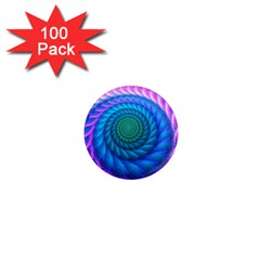Peacock Feather Fractal 1  Mini Magnets (100 Pack) 