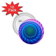 Peacock Feather Fractal 1 75  Buttons (10 Pack)