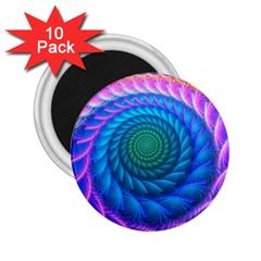 Peacock Feather Fractal 2 25  Magnets (10 Pack)  by Wav3s