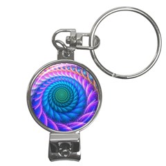 Peacock Feather Fractal Nail Clippers Key Chain by Wav3s