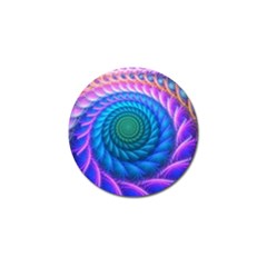 Peacock Feather Fractal Golf Ball Marker (4 Pack) by Wav3s