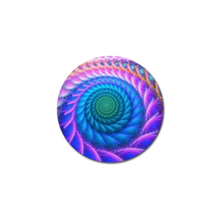 Peacock Feather Fractal Golf Ball Marker (4 pack)