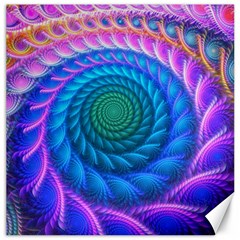 Peacock Feather Fractal Canvas 16  X 16 