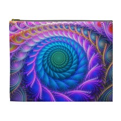 Peacock Feather Fractal Cosmetic Bag (xl) by Wav3s