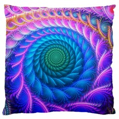 Peacock Feather Fractal Standard Premium Plush Fleece Cushion Case (two Sides)