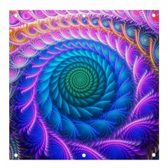 Peacock Feather Fractal Banner And Sign 4  X 4  by Wav3s