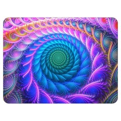 Peacock Feather Fractal Two Sides Premium Plush Fleece Blanket (extra Small) by Wav3s