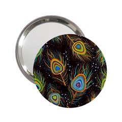 Pattern Feather Peacock 2 25  Handbag Mirrors