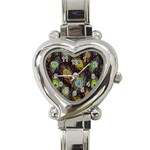 Pattern Feather Peacock Heart Italian Charm Watch Front