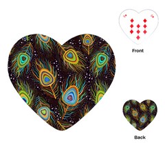 Pattern Feather Peacock Playing Cards Single Design (heart) by Wav3s