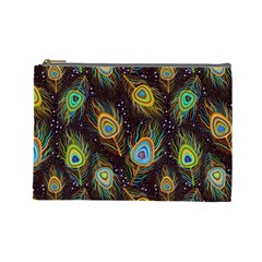 Pattern Feather Peacock Cosmetic Bag (large) by Wav3s
