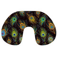Pattern Feather Peacock Travel Neck Pillow by Wav3s