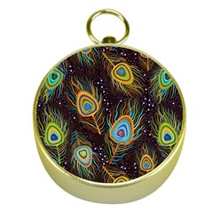 Pattern Feather Peacock Gold Compasses by Wav3s