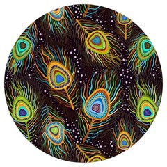 Pattern Feather Peacock Round Trivet by Wav3s