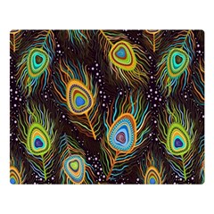 Pattern Feather Peacock Premium Plush Fleece Blanket (large) by Wav3s