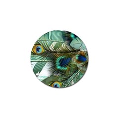 Peacock Feathers Blue Green Texture Golf Ball Marker (4 Pack)