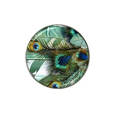 Peacock Feathers Blue Green Texture Hat Clip Ball Marker (4 Pack)