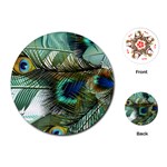 Peacock Feathers Blue Green Texture Playing Cards Single Design (Round) Front