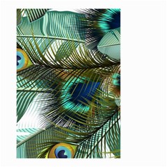 Peacock Feathers Blue Green Texture Small Garden Flag (two Sides) by Wav3s