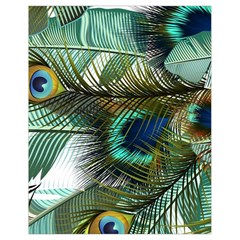 Peacock Feathers Blue Green Texture Drawstring Bag (small)