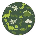 Cute Dinosaur Pattern Round Mousepad Front