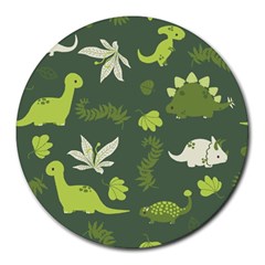 Cute Dinosaur Pattern Round Mousepad