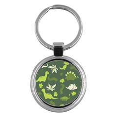 Cute Dinosaur Pattern Key Chain (round)