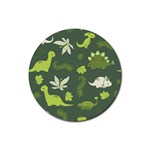 Cute Dinosaur Pattern Rubber Coaster (Round) Front