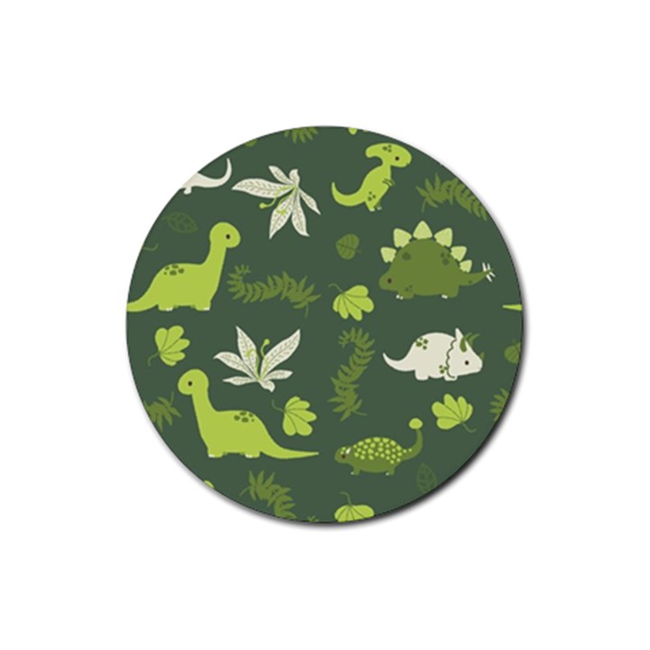 Cute Dinosaur Pattern Rubber Coaster (Round)