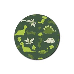 Cute Dinosaur Pattern Rubber Round Coaster (4 Pack)