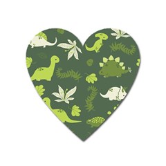 Cute Dinosaur Pattern Heart Magnet