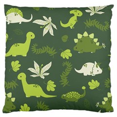 Cute Dinosaur Pattern Standard Premium Plush Fleece Cushion Case (one Side)