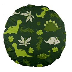 Cute Dinosaur Pattern Large 18  Premium Flano Round Cushions by Wav3s