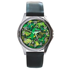 Dino Kawaii Round Metal Watch