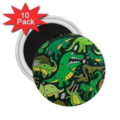 Dino Kawaii 2 25  Magnets (10 Pack) 