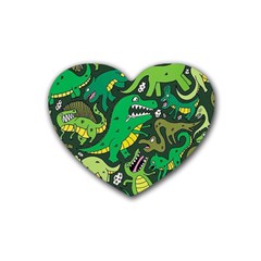 Dino Kawaii Rubber Heart Coaster (4 Pack)