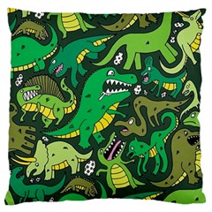 Dino Kawaii Large Premium Plush Fleece Cushion Case (one Side)