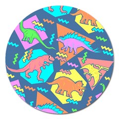 Dinosaur Pattern Magnet 5  (round)