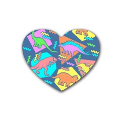 Dinosaur Pattern Rubber Coaster (heart)