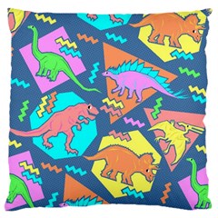 Dinosaur Pattern Standard Premium Plush Fleece Cushion Case (one Side) by Wav3s