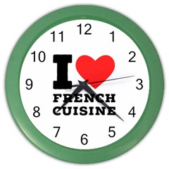 I Love French Cuisine Color Wall Clock by ilovewhateva