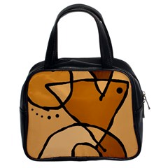 Mazipoodles In The Frame - Brown Classic Handbag (two Sides) by Mazipoodles