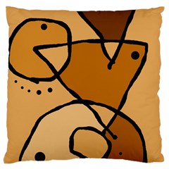 Mazipoodles In The Frame - Brown Large Premium Plush Fleece Cushion Case (two Sides) by Mazipoodles