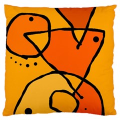 Mazipoodles In The Frame - Orange Standard Premium Plush Fleece Cushion Case (two Sides) by Mazipoodles